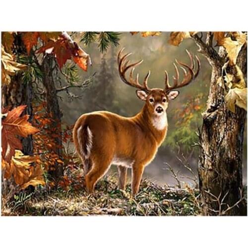 New Style Diamond Embroidery Diamond Painting Animal 5D DIY Diamond Mosaic Deer in forest Full Round Square Home Decoration