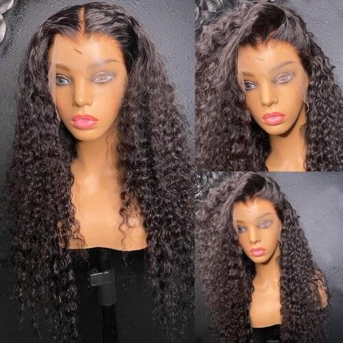 30 40 inch Transparent Curly 13x6 Loose Deep Wave Lace Front Human Hair Wig Brazilian 5x5 Wet Lace Closure Frontal Wig for Women