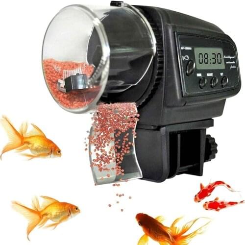 Smart Automatic Fish Feeder Aquarium Feeder Fish Tank Auto Feeding Dispenser with LCD Indicates Timer Aquarium Accessories