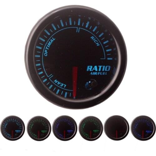 Universal 2" 52mm 7 Colors LED Car Auto Air Fuel Ratio Gauge Meter No Sensor