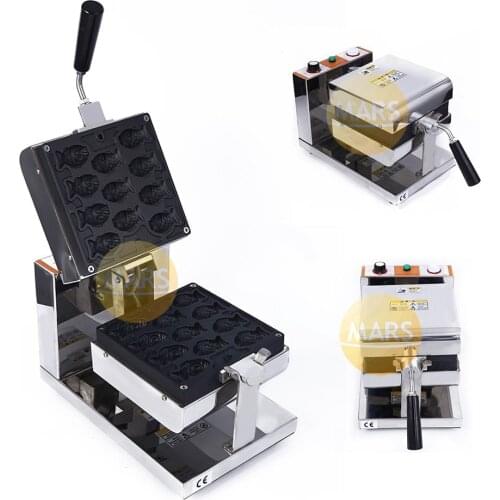 Belgian Waffle Maker Machine with Replaceable Plates Mini Taiyaki Fish Bear Mold Cartoon Waffle Cake Oven with Removable Moulds