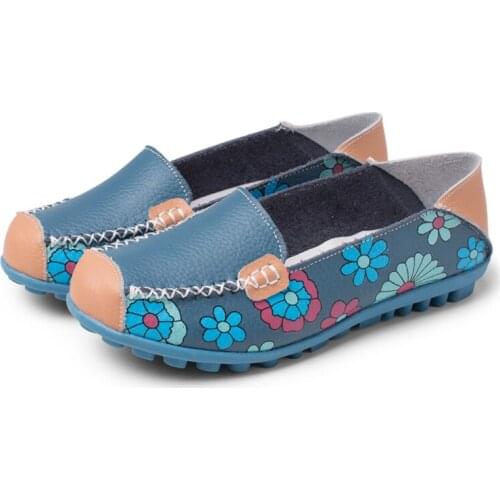 Spring Women PU Leather Flat Shoes Mother Flat Shoes Woman Slip On Loafers Comfy Ballet Shoes zapatos mujer Big Size 35-41