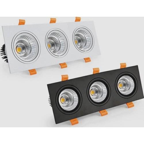 Dimmable Recessed LED Downlights 3x7W 3x9W 3x12W COB LED Ceiling Spot Lights AC110-240V LED Ceiling Lamps Indoor Lighting