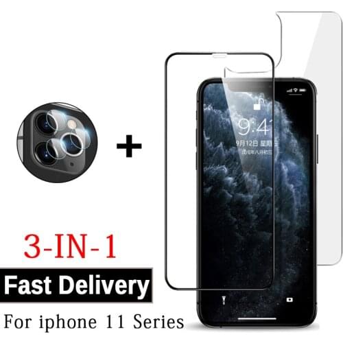 3-IN-1 For iphone 11 Pro Max Tempered Glass Back Camera Screen Protector Protective Glass For iphone 11 11pro iphone11 Pro Max