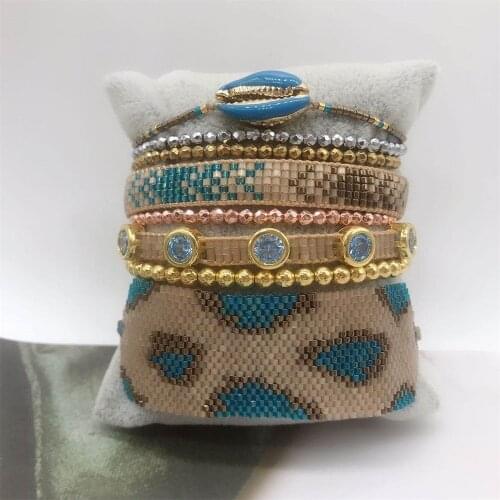 ZHONGVI Miyuki Bracelet For Ladies Handmade Jewelry Rhinestone Jewellery Leopard Pulsera Mexican Fashion Bracelets For Women