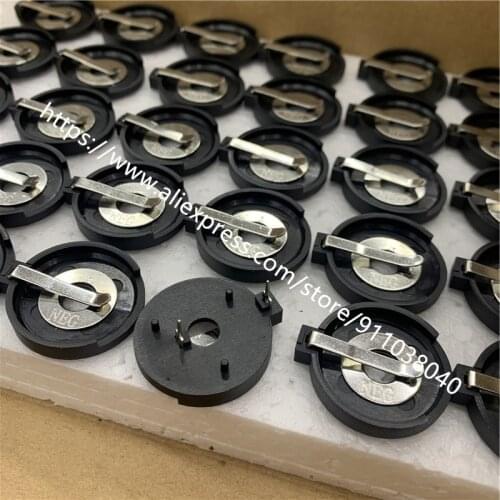 10pcs CR2430 button battery holder pin plug-in environmental protection horizontal button battery box ROHS battery accessories