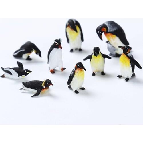 3 Pcs/Set Soft Plastic Penguin Models Epoxy Landscape Filling Material 3D Mini Animals Modeling Resin Jewelry Filler