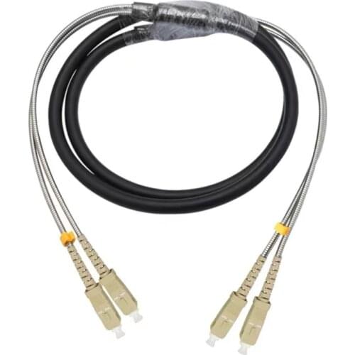 300mtr Outdoor CPRI Armored Fiber optic Patch cord LC SC FC ST 2 cores drop patch cable Singlemode FTTH FTTA jumper ELINK