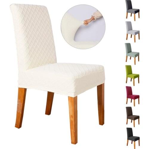 4 Pcs Jacquard Chair Cover Stretch Waterproof Slipcover Wedding Banquet Chair Cover Dining Room Party Kitchen Seat Covers Solid