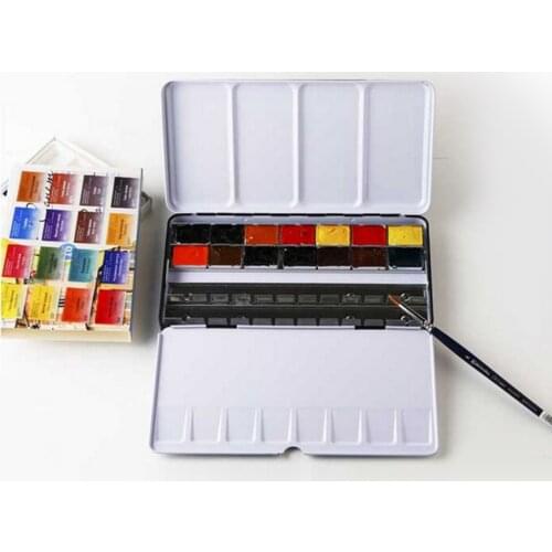 48-Slot Watercolor Color Paints Tins Box Palette Painting Storage Tray Box With 48 Paints Half Pans Art Painting Paints Tins Box