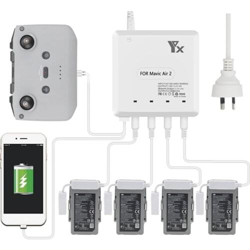 6in1 Remote Battery Charger Smartphone Fast Charging Hub for Mavic Air 2S