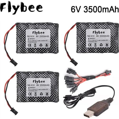 6v 3500mAh Battery and Charger For RC Cars Robots Tanks Gun Boats 6v NiMH Battery AA 3500mah 6v Rechargeable Battery Pack
