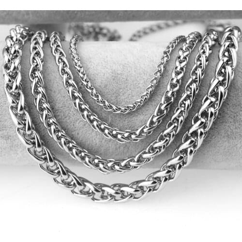 316L Stainless Steel Chain Necklace Width 3 4 5 6 7 mm Length Round Link Chain Stainless Steel Jewelry Wholesale