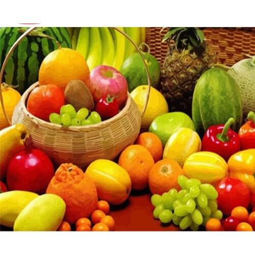 CraftArtGo Painting By Numbers Food painting On Canvas HandPainted Gift Picture By Number Waterfall Kits Home Decoration