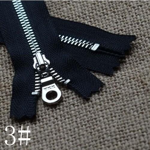 100 PCS/LOT LONG SHORT YKK METAL Zipper WHITE/BLACK CLOSE END FOR BAG Sewing Accessories WHOLESALE ART DIY
