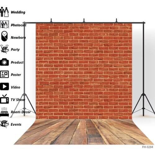 Brick Wall Wooden Floor Photography Backgrounds Studio Props Baby Shower Portrait Newborn Children Pet Photozone Photo Backdrops