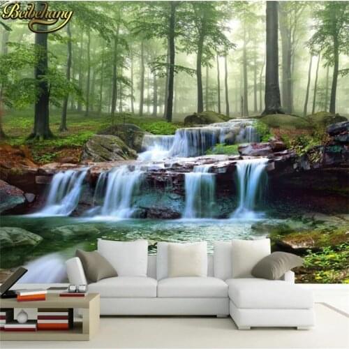 Beibehang Custom photo wall paper murals stickers Forest lake fresh grass background papel de parede 3D wallpaper for walls 3 d