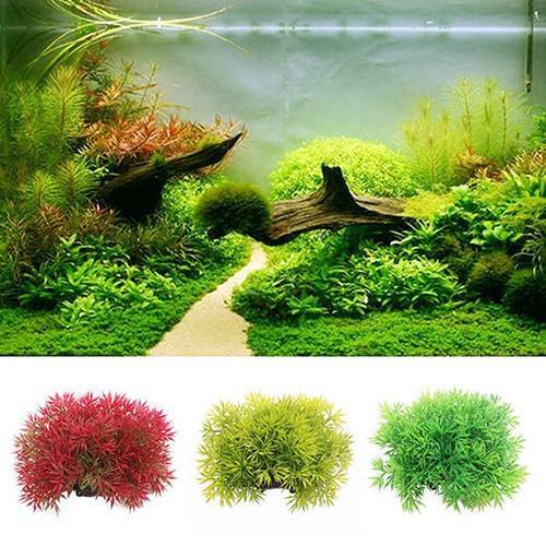 HOT SALE! Plastic Artificial Water Green Grass Plant Aquarium Fish Tank Ornament Decor BI8P