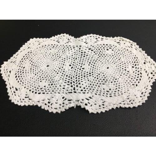 Cotton White Colour Pure Water Soluble Hollow Out Embroidered Lace Dining Placemats