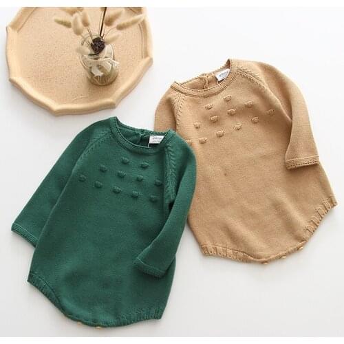 Newborn Baby Girls Boys Knitted Romper Baby Clothes Cotton Pompom Woolen Baby Rompers Ruffle Infant Baby Boys Jumpsuit Overalls