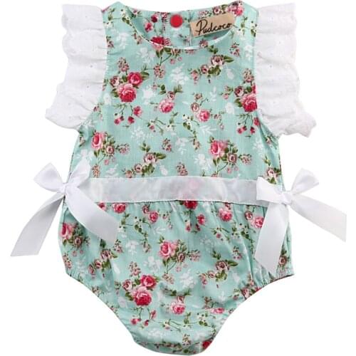 Newborn Kids Infantil Baby Girl Bodysuits Clothes Lace Floral Cotton Fashion Romper Jumpsuit Outfits 2021 New Fashion