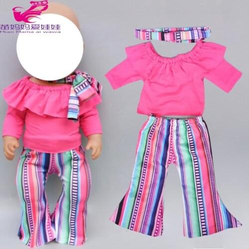 Baby doll clothes trousers set fit for 17 inch new born baby doll clothes 18" girl doll indian style clothes wear