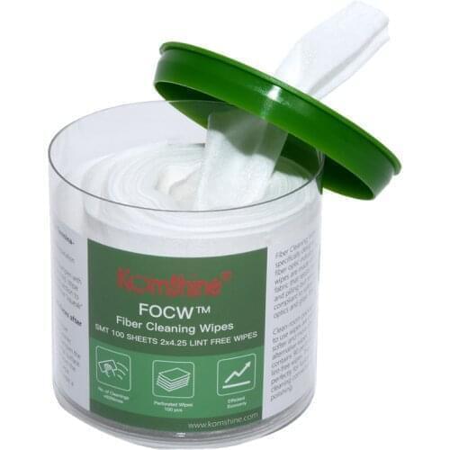 Komshine Fiber Optic Cleaning Wipes FOCW FC/SC/ST 2.5mm 1.25mm LC Bare Fiber Universal Connector