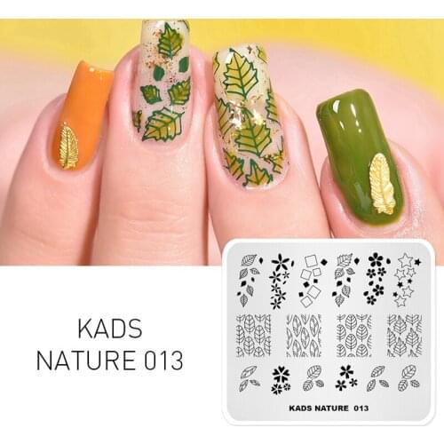 Missguoguo Nail Art Stamping Plates Leaves Designs Template for Polish Printing on Nails Stamping Plate Stamper for Nails