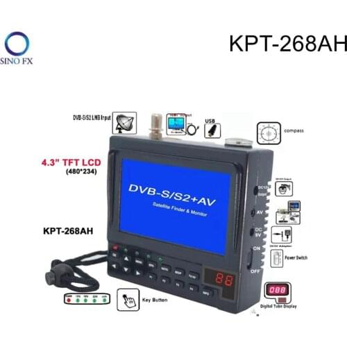 KPT-268AH DVB-S2 MPEG4 Satellite Finder Monitor Supports MP4 Video Palyer, CCTV camera,PVR