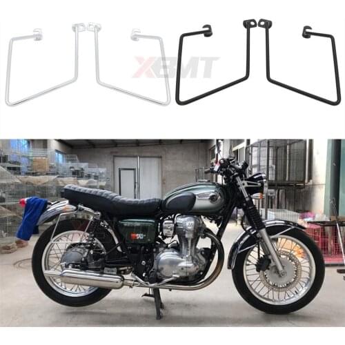 Motorcycle Solid Saddlebag Support Bracket Side Mount Trunk Bag Holder For Kawasaki 400 650 800 W400 W650 W800