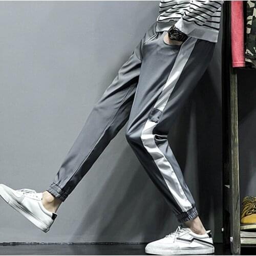 Wholesale 2019 Spring summer mens casual sweatpants loose feet beam ankle length pants Korean pants simple wild sports trousers