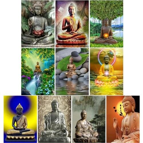 5D DIY Full Drill Diamond Painting Buddha Statue Cross Stitch Kits Needlework Home Decoration Embroidery Pattern