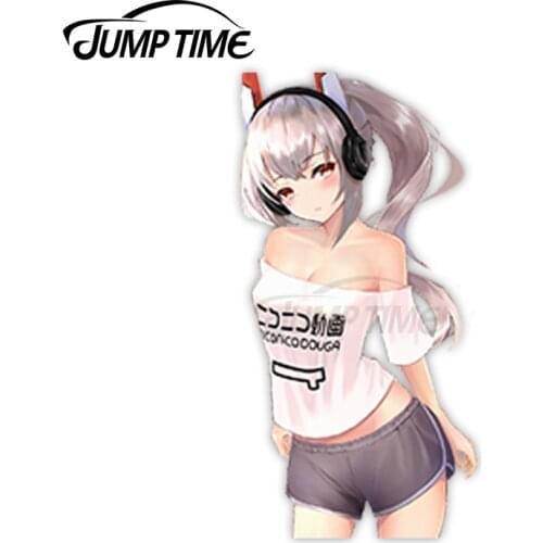 Jump Time 13cm x7.8cm Car Sticker Sexy Anime Girls Decals Funny Laptop Motorcycle Surfboard Waterproof Vinyl Car Decor