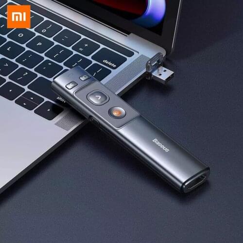 New Xiaomi Baseus Orange Point PPT Page Turning Pen (Red Light) USB+Type-C universal laser remote control plug and play