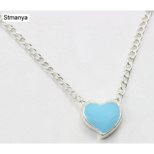 Heart-shaped Necklace - New Fashion Hot Sale Cute Small Love Heart Sweater Chain Heart Necklace #19102