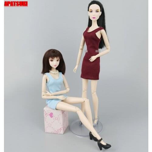 2pcs/lot Sleeveless Tank Dress For Barbie Clothes Outfits Dolls Accessories Casual Wear Costume For 1/6 BJD Doll Kid DIY Toys