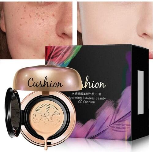 Cushion CC Cream Moisturizing Waterproof Concealer Oil-Control Lasting Sodium Hyaluronate Niacinamide Unisex Face Makeup 20g