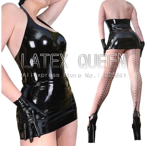 Sexy adult latex braces dress hand made