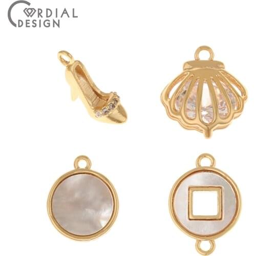 Cordial Design 30Pcs Earrings Accessories/Genuine Gold Plating/Jewelry Findings & Components/CZ Charms/Hand Made/DIY Pendant