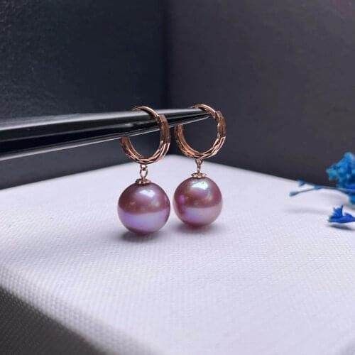 Shilovem 18k yellow gold Natural freshwater pearls Drop Earrings fine Jewelry women trendy wedding plant new myme10-10.52221zz
