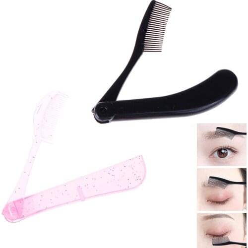 Folding Plastic Eyebrow Comb Separator Eyelashes Eyebrow Extension Brush Beauty Makeup Cosmetic Tools Accessories