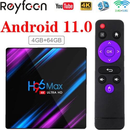 New H96 MAX Android 10 TV BOX Rockchip RK3318 4G 64GB 1080P 4K 5G Dual Wifi Smart TVBOX Google Player Store Youtube H96MAX Media