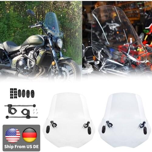 Universal For Honda Yamaha Kawasaki Ducati KTM BMW Suzuki Harley Windscreen Motorcycle Windshield Adjustable Wind Deflector NEW