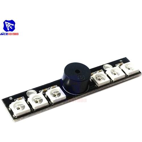 WS2812B LED & 5V Active Buzzer 6 x 5050 RGB Chips LED Indicator for NAZE32 Skyline32 Flight Control