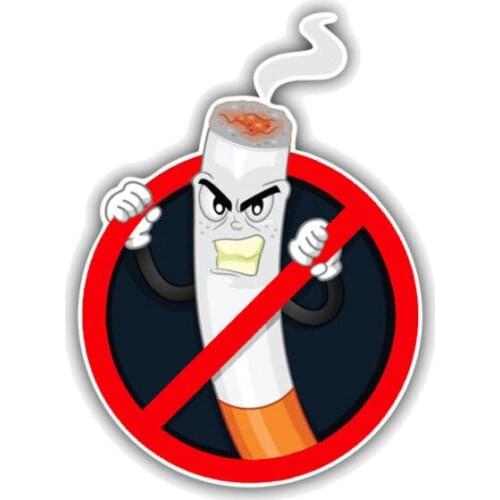 Funny No Smoking Warning Decal Danger Car Sticker Waterproof Creative Decals Automobile Accessories PVC,10cm*7cm