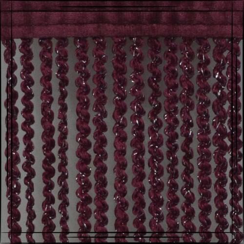 Gülpınar Curtain Burgundy Silver Lurex Curling Rope Curtain