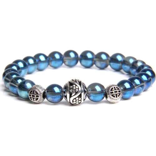 Women Braceletes Natural Polished Garnet Bracelets For Women Fashion Alloy Ball Beads Bangle Femme Jewelry Friendship Pulsera