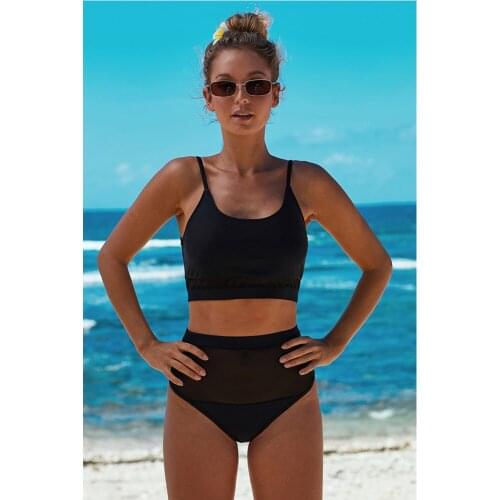 SAILBEE Sexy Bikini Female Swimsuit High Waist Swimwear Women 2021 Solid Bikini Set Two Pieces Swimsuit Bathing Suit Beachwear
