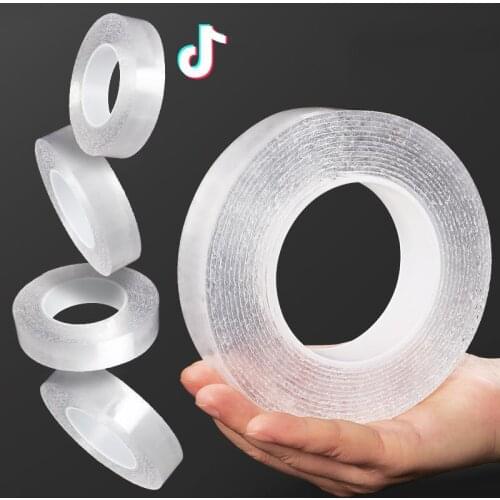 1/3/5M Nano Tapes Home Decoration Wall Sticker Bathroom Kitchen Reusable Transparent Tape Adhesive Waterproof Tracsless Tape