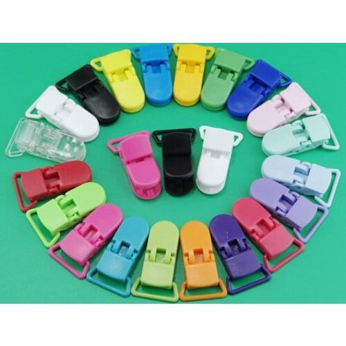20 Colors 10pcs 20mm Width KAM D Shaped Plastic Suspender Clips Mam Soother Dummy Bib Toys Chains Holder Baby Pacifier Clips
